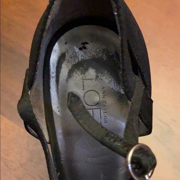 Black Peep Toe Heels with Strap - Picture 14 of 16